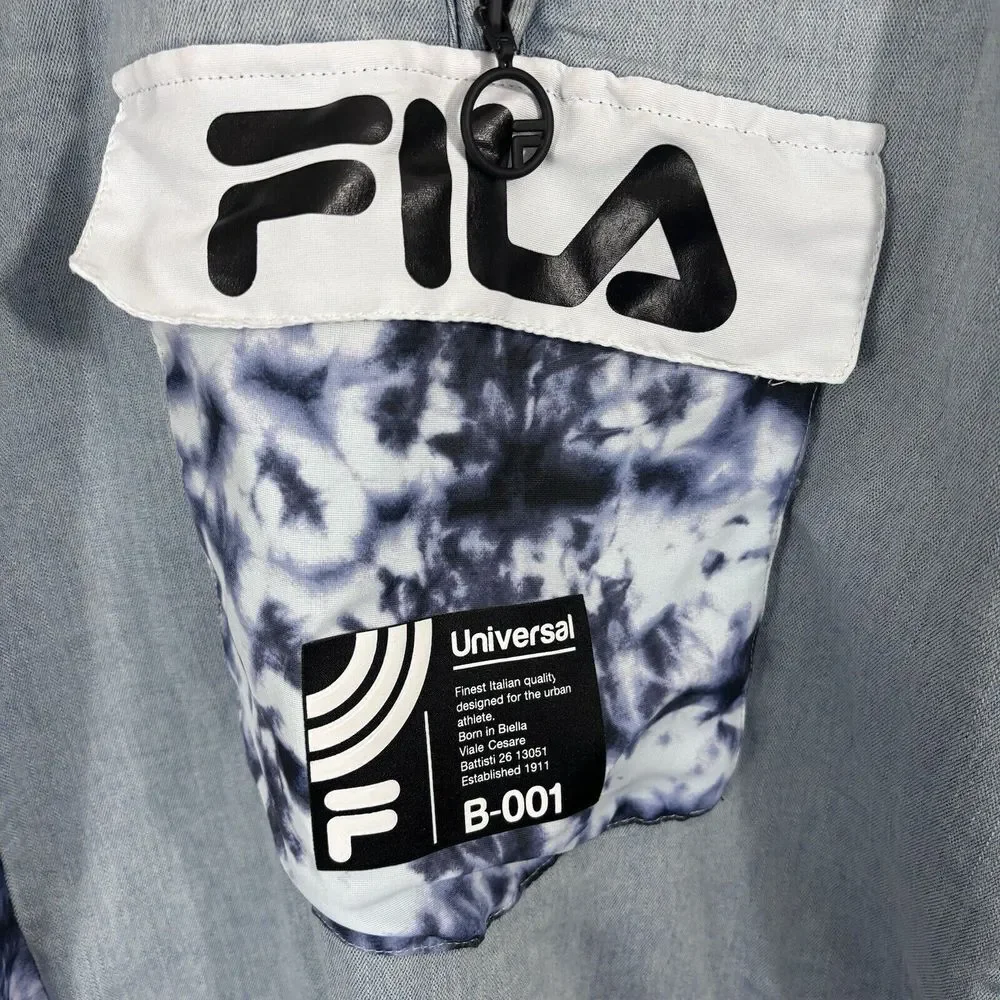 FILA Archive Revival Denim Track‎ Top Shirt Jacket Tie Dye Y2K Men's Size M - Picture 8 of 8